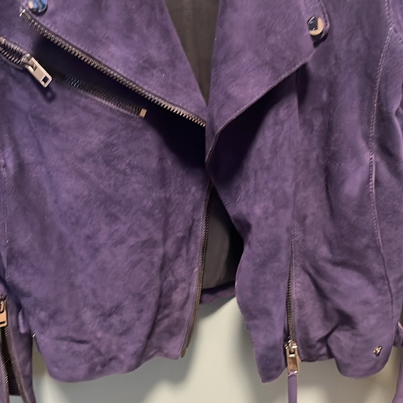 Reiss purple suede style jacket USA 2 - Picture 3 of 4